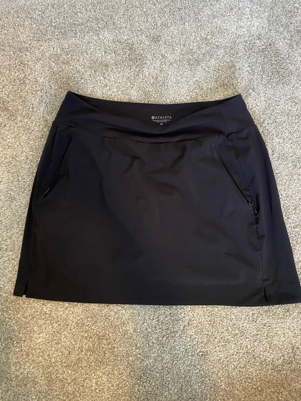 Athleta Black Performance Skirt with Zip Pockets